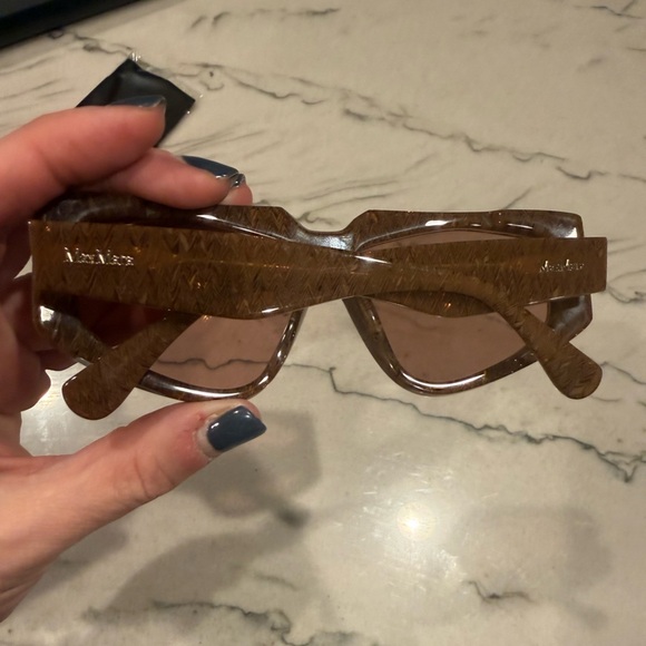 Max Mara MM0125 GLIMPSE6 Textured Havana Brown Oversized Sunglasses 58mm NWOT main image 10